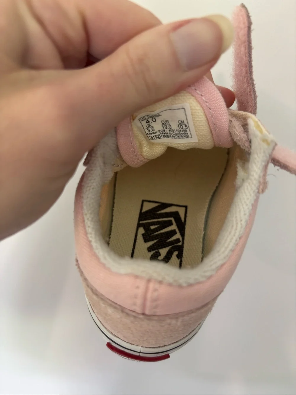 Vans Toddler Old Skool V Shoe Powder Pink/True White 4c
